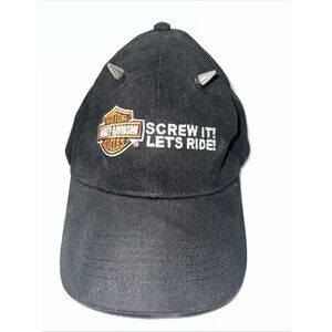 Harley Davidson Screw It Lets Ride Adjustable Cap Hat Black W/logo One Size
